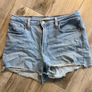 Light Blue Distressed Women's Jean Shorts
